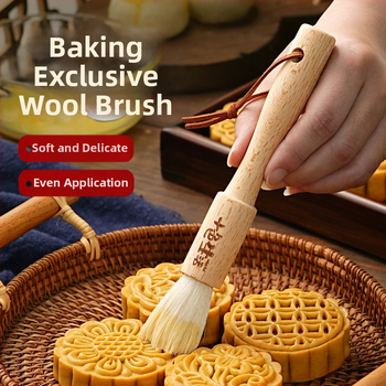 Vlnená štetka na BBQ s drevenou rúčkou, na vajíčkovú glazúru a pečenie Mooncake – japonský štýl