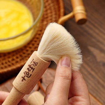 Vunena četka za BBQ s drvenom drškom, za premaz jajima i pečenje Mooncake – japanski stil