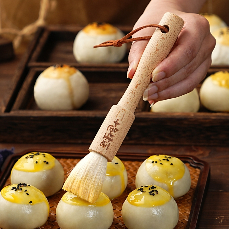 Vlnená štetka na BBQ s drevenou rúčkou, na vajíčkovú glazúru a pečenie Mooncake – japonský štýl