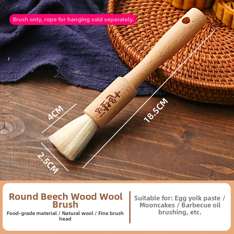 Vlnená štetka na BBQ s drevenou rúčkou, na vajíčkovú glazúru a pečenie Mooncake – japonský štýl