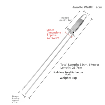 Nerezová oceľová poloautomatická dvojhlavá vidlička na grilovanie pre domáce použitie