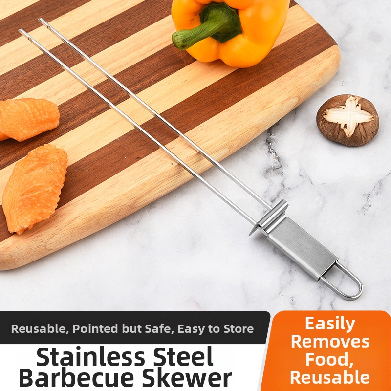 Nerezová oceľová poloautomatická dvojhlavá vidlička na grilovanie pre domáce použitie