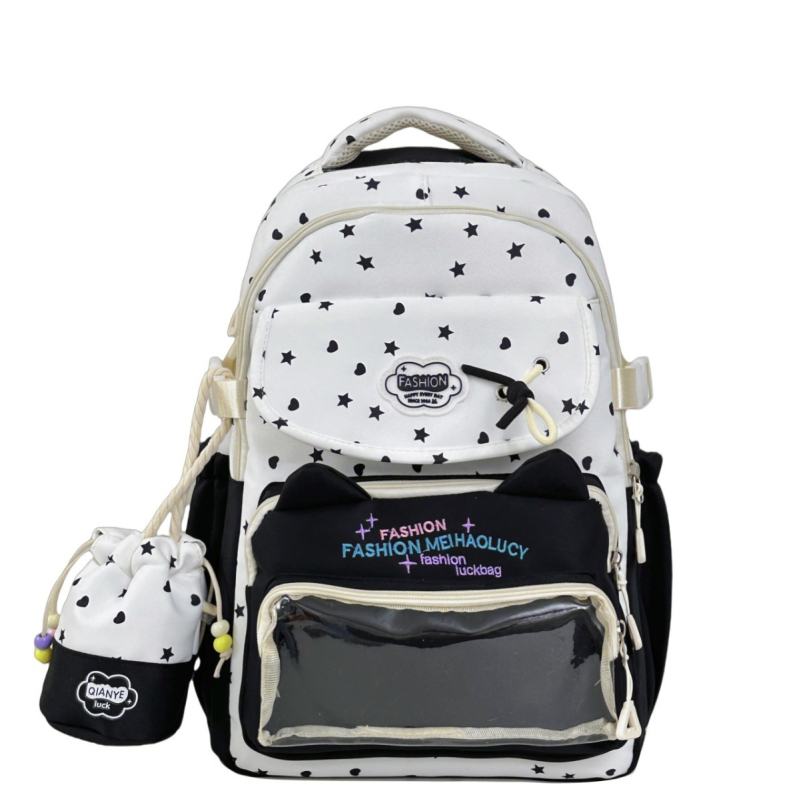 Školska torba za djevojčice, najlon, prozračna, otporna na habanje, proširiva, zakrivljene naramenice