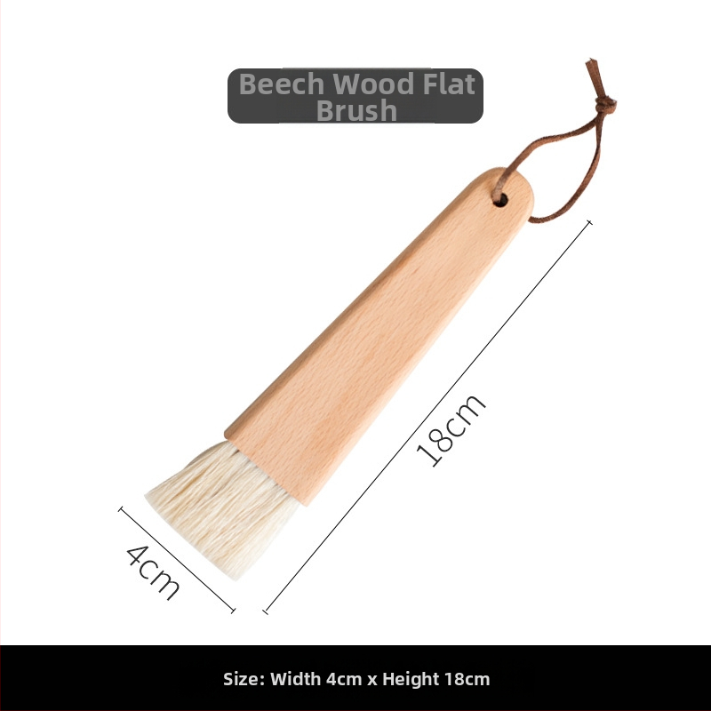 Štetec na gril s bravčovými štetinami, rukoväť z bukového dreva, japonský štýl, na potieranie olejom