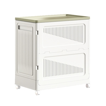 Cutie de depozitare pentru haine, cu capac rabatabil, din plastic, 90–100 L, pliabilă, rezistentă la praf, cu roți