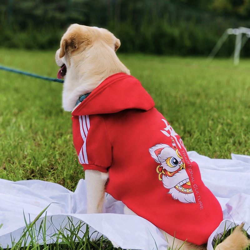 Pulover za pse od poliestera, debeli zimski dizajn s mitskim stvorenjem, unisex odjeća za kućne ljubimce