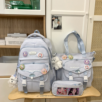 Školski ruksak unisex od najlona, velikog kapaciteta, mladi kampus stil, podstava od poliestera