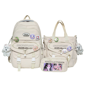 Školski ruksak unisex od najlona, velikog kapaciteta, mladi kampus stil, podstava od poliestera