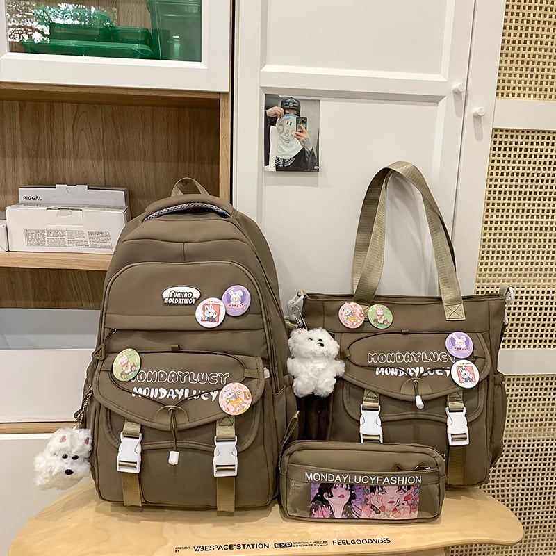 Školski ruksak unisex od najlona, velikog kapaciteta, mladi kampus stil, podstava od poliestera