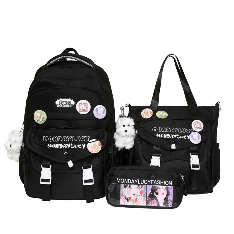 Školski ruksak unisex od najlona, velikog kapaciteta, mladi kampus stil, podstava od poliestera