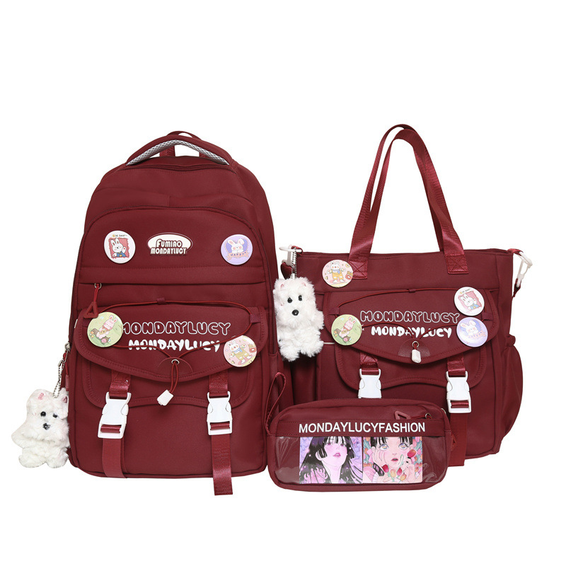 Školski ruksak unisex od najlona, velikog kapaciteta, mladi kampus stil, podstava od poliestera