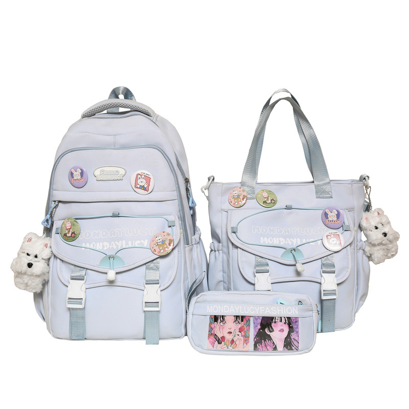 Školski ruksak unisex od najlona, velikog kapaciteta, mladi kampus stil, podstava od poliestera