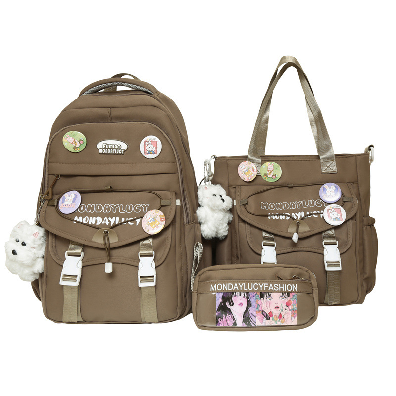 Školski ruksak unisex od najlona, velikog kapaciteta, mladi kampus stil, podstava od poliestera