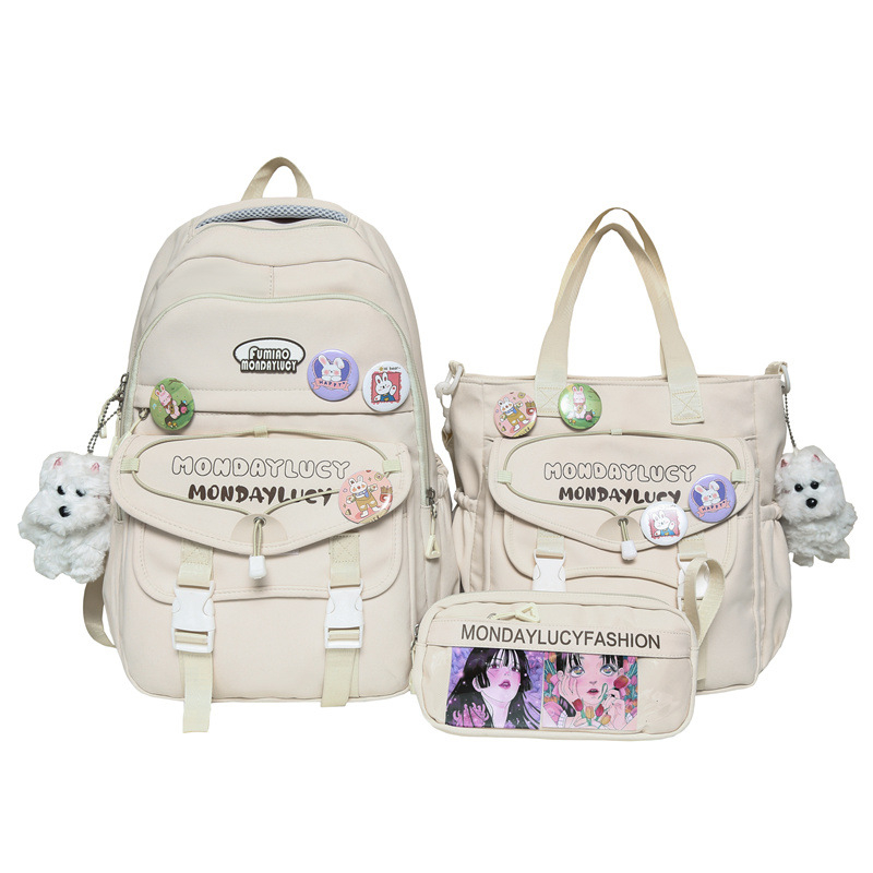 Školski ruksak unisex od najlona, velikog kapaciteta, mladi kampus stil, podstava od poliestera