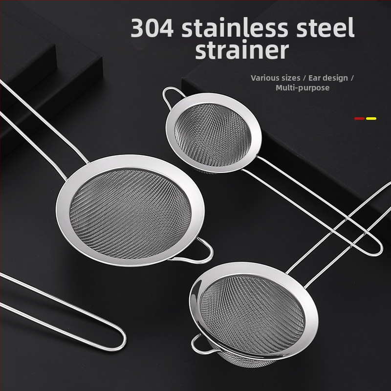 Jy-mfs-001 Sito na múку, 304 nerezová oceľ, zosilnená sieťka, ručné použitie, moderný minimalistický štýl