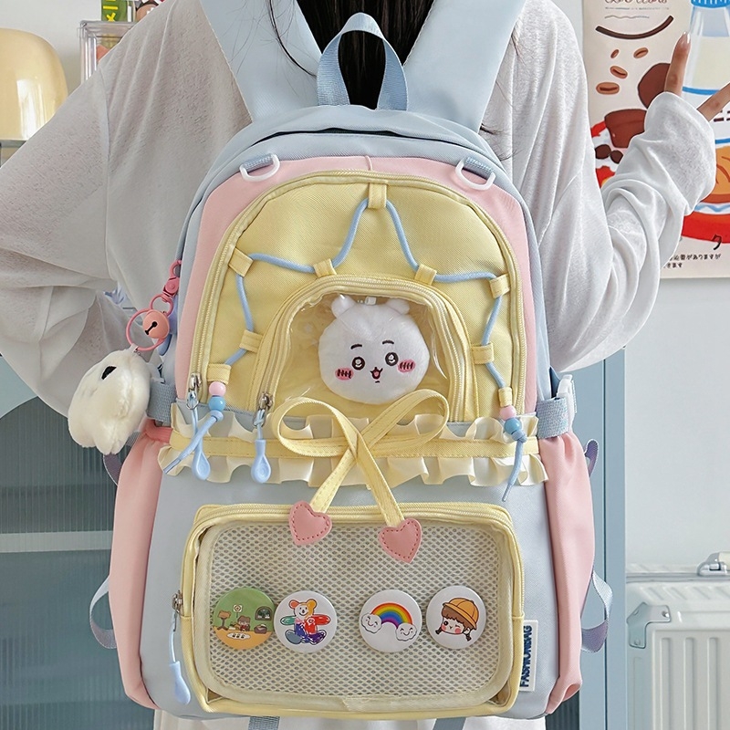 Nothing nylon ruksak za djevojke, mladenački kampus stil s anime uzorkom