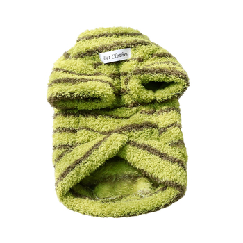 Balun Pet jachetă de fleece cu dungi pentru pisici și câini, toamnă-iarnă, stil casual, îmbrăcăminte pentru animale de companie