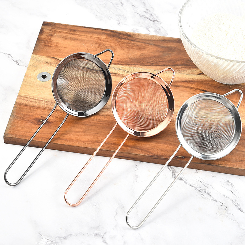 Cernător de făină din oțel inoxidabil 304, manual, cu sită din silicon, pentru coacere