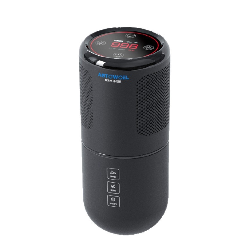 Автомобилен пречиствател на въздуха – премахване на формалдехид и миризми, активен въглен с отрицателни йони, 3.5W, 2400mAh батерия, 3000–4000/см³ йони, модел JHQ24B101