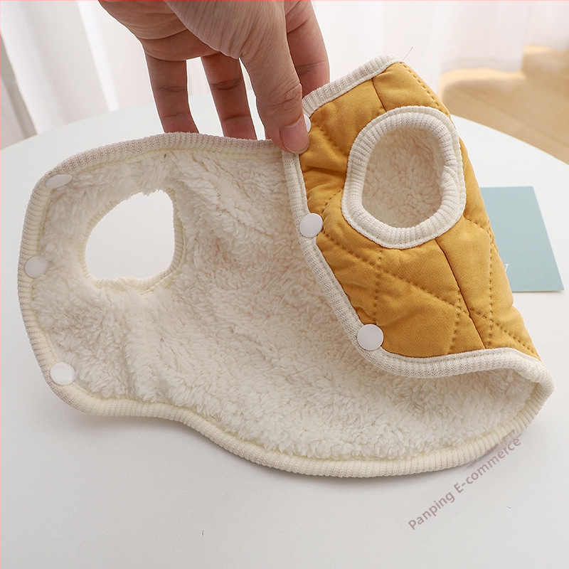 Jachetă pentru câini cu cataramă de tracțiune, palton de iarnă din catifea pentru rase mici