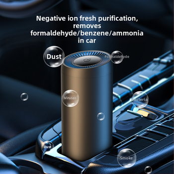 Automobilový čistič vzduchu | hliníkový zliatinový kryt + ABS (model YJ-01; USB výkon 3W; koncentrácia záporných iónov 1 600 000; napätie 5V)