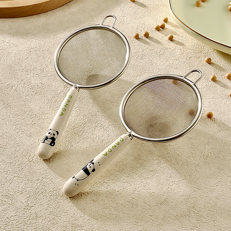 Kuhinjski sito za filtraciju od keramike i 304 nehrđajućeg čelika | jednostavan stil, s jednim kukom, prilagodljivo
