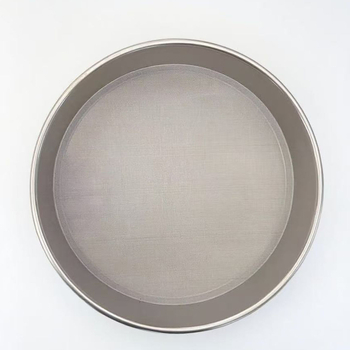 Rozsdamentes acélból készült lisztszitó ultrafin szűrőhálóval — laboratóriumi standard mintaszita