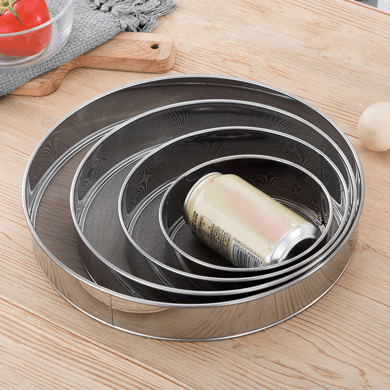 Universal Packaging Sita din oțel inoxidabil pentru făină – plasă fină, mâner, design îngroșat, pentru făină și orez