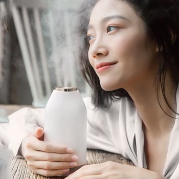 SUMIE Υπερηχητικός Επιτραπέζιος Υγραντήρας, USB τροφοδοσία, δύο έξοδοι ομίχλης, δεξαμενή ≤0,5 L, κατάλληλος για 10–20 τ.μ., ισχύς 2 W