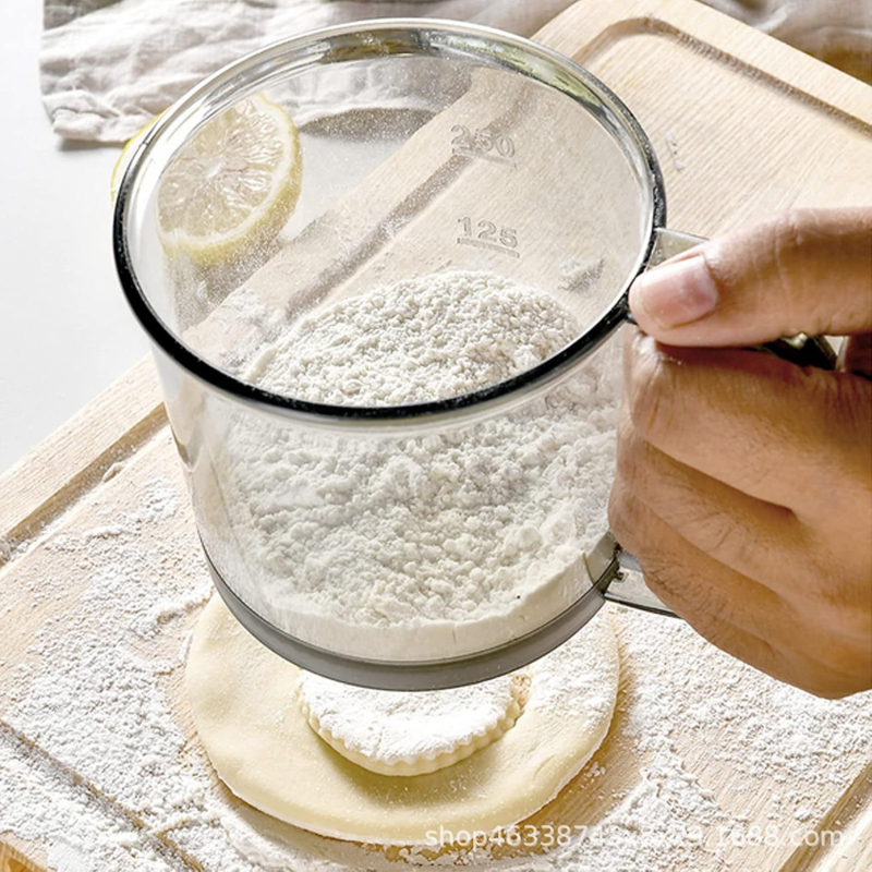Cernător de făină din plastic, cu acționare manuală, pentru bucătărie de acasă și coacere