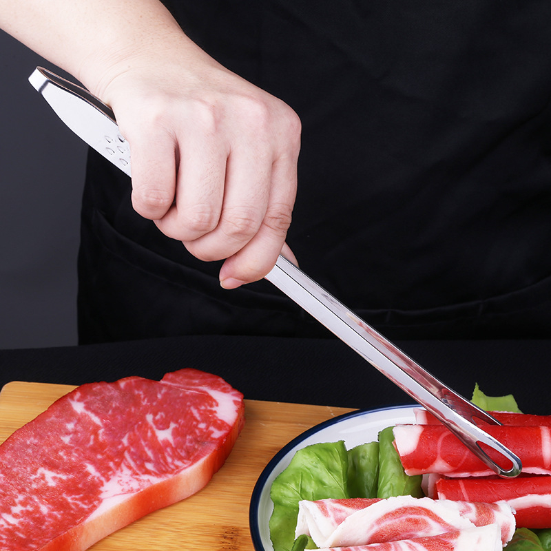 Klip za hranu s produljenom drškom, od nehrđajućeg čelika 304, višenamjenski, protuklizni, otporan na hrđu