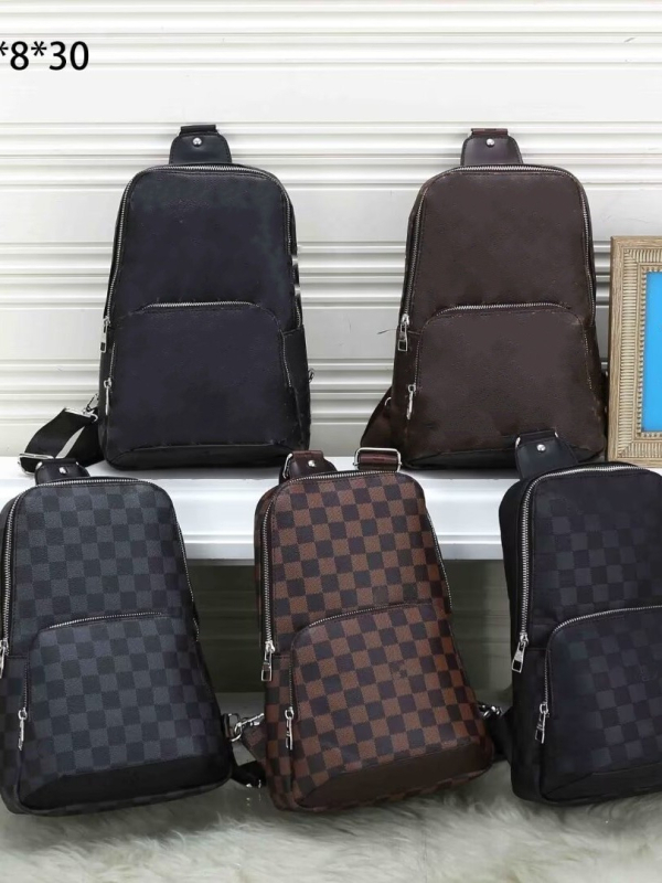 Muška torba preko prsa – ulični stil, PU materijal, velika kapaciteta, natpis slovima, podstava od poliestera