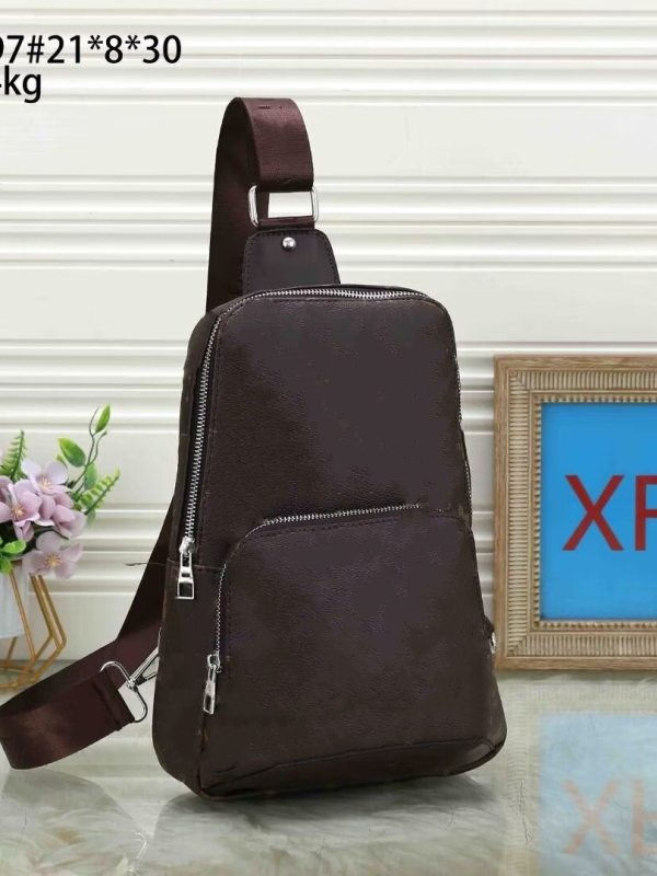 Muška torba preko prsa – ulični stil, PU materijal, velika kapaciteta, natpis slovima, podstava od poliestera