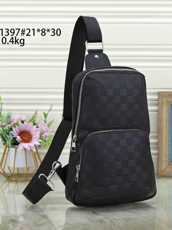 Muška torba preko prsa – ulični stil, PU materijal, velika kapaciteta, natpis slovima, podstava od poliestera