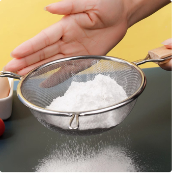 Kuhinjsko sito s drvenom drškom, nehrđajući čelik 201, ultra-fina mreža, marka QN, predstavljeno 2019