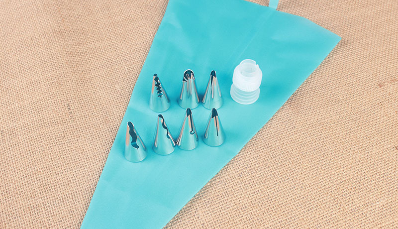 Maifu 9‑части комплект декораторски накрайници и чанта за декорация, 304 неръждаема стомана, за украса на торти (DIY инструмент)