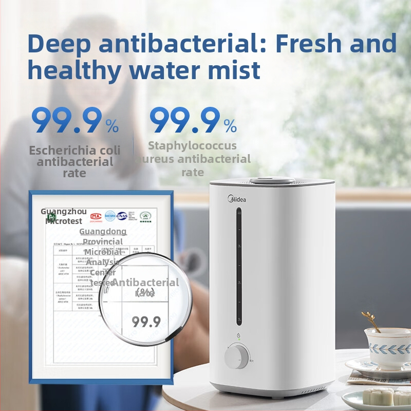 Midea ovlaživač SC-3G40S za kućnu upotrebu, 4L spremnik, pokrivenost 10–20 m², aromaterapija, 1 izlaz za maglu, mehanički način rada