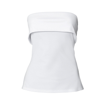 Csőtop, szűk szabás, rövid fazon, egyszínű poliészter anyag spandexszel