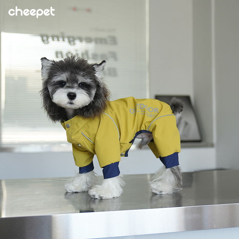 CheePet Pas kišu za pse za četiri sezone, otporan na vjetar i kišu, četveronožni kaput, poliester, casual stil