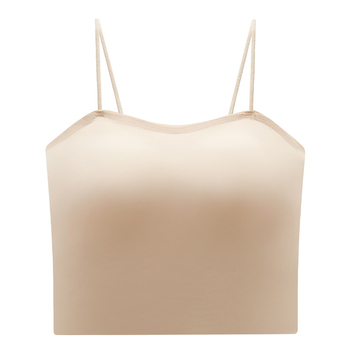 Vállpánt nélküli melltartó borítással Ice Silk/Nylon, varrat nélküli, lélegző, karcsú hátsó rész, kényelmes; telt kosár, vékony formázott kosár; fő anyag 70–80%