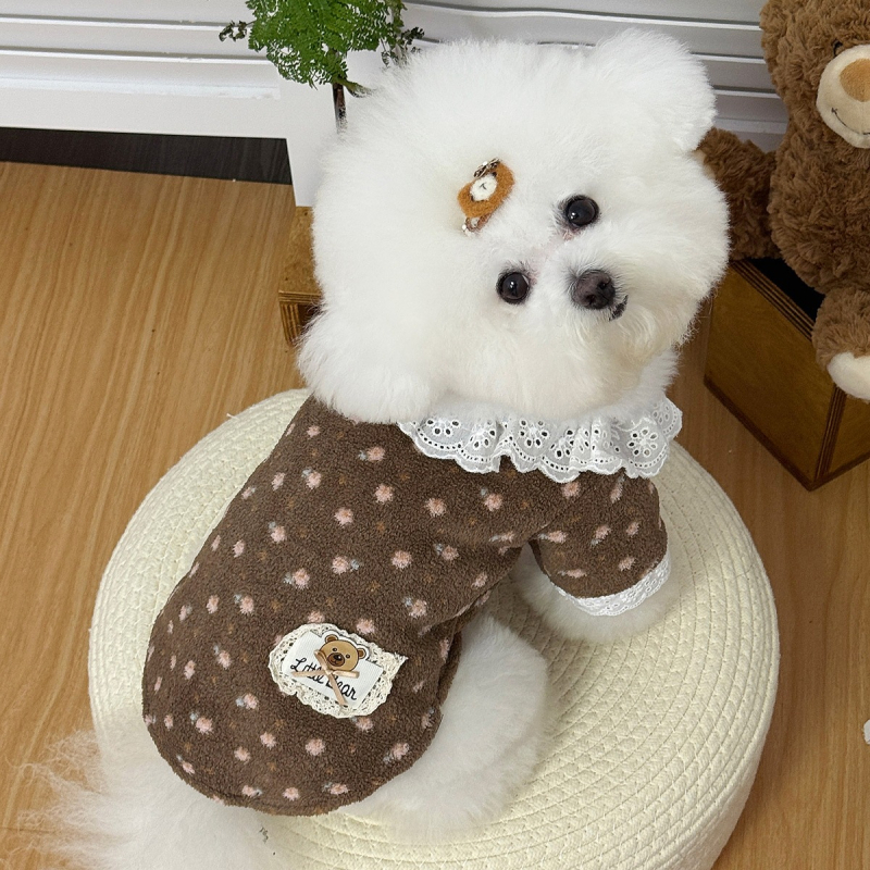 Jesensko-zimska odjeća za pse i mačke s crtić Teddy i Corgi motivom, kardigan jakna