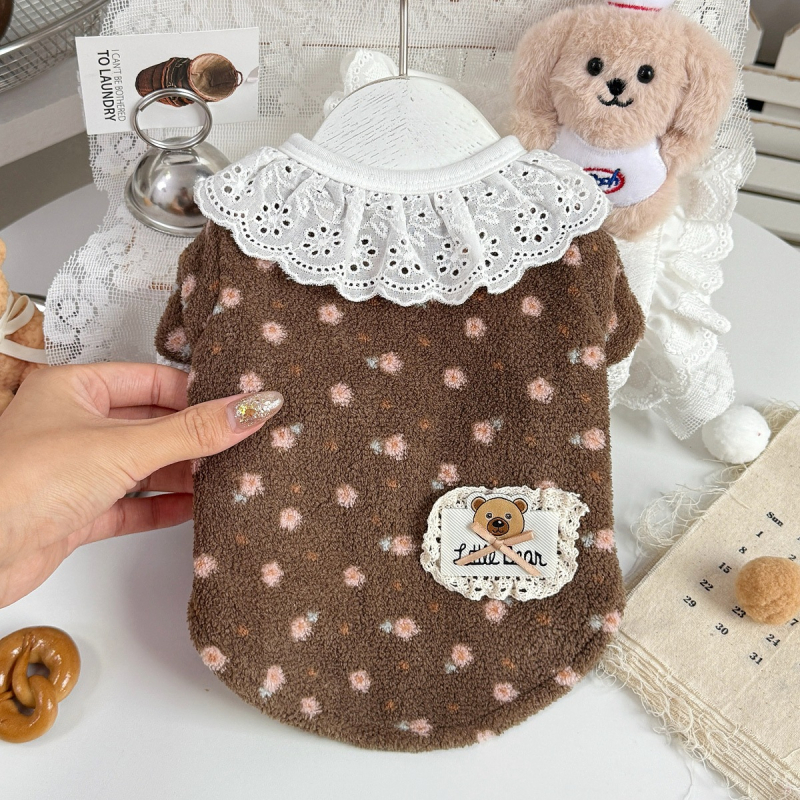 Jesensko-zimska odjeća za pse i mačke s crtić Teddy i Corgi motivom, kardigan jakna