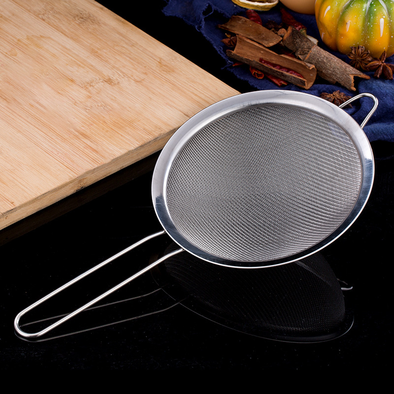 Nerđajući čelik kuhinjsko cjedilo s mrežom ravnog uzorka twill, s jednim kukom i zaštitom od opeklina, novi kineski stil, izlazak ljeta 2020.