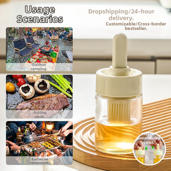 Četka za roštilj s integriranom posudom za ulje, silikonim držakom i PP vlaknima