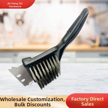 Četka za roštilj s oštrim repom, čelične vlasi, PP držač, moderni minimalistički stil, za čišćenje mreže roštilja