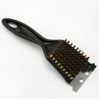 Četka za roštilj s oštrim repom, čelične vlasi, PP držač, moderni minimalistički stil, za čišćenje mreže roštilja