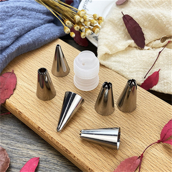 Peng Cheng неръждаема стомана 6-накрайников комплект за декорация на торти с конвертор