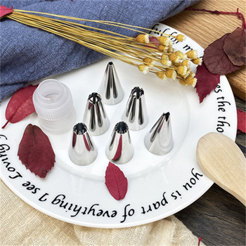 Peng Cheng неръждаема стомана 6-накрайников комплект за декорация на торти с конвертор