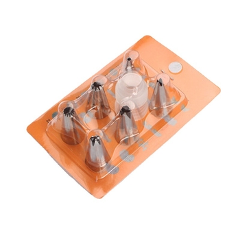 Peng Cheng неръждаема стомана 6-накрайников комплект за декорация на торти с конвертор