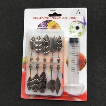 3D zselés torta és fondant virágok díszítő eszközök készlet, 10 rozsdamentes acélcsúcs, zselés puding töltéshez és virágdíszítéshez, karton blister csomagolás